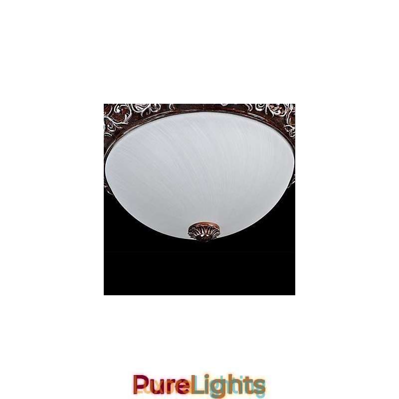 Designer Touch Decorative Flush Mount Light Glass Resin Silver Carving European Classic