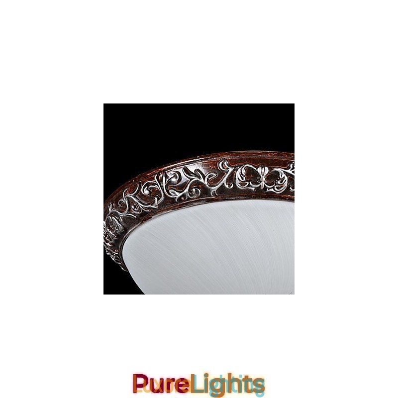 Designer Touch Decorative Flush Mount Light Glass Resin Silver Carving European Classic