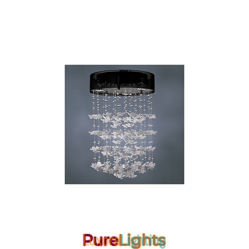 Designer Touch Decorative Modern Semi Flush Mount with 3 Lights Butterfly Featured Shade