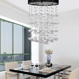 Designer Touch Decorative Modern Semi Flush Mount with 3 Lights Butterfly Featured Shade