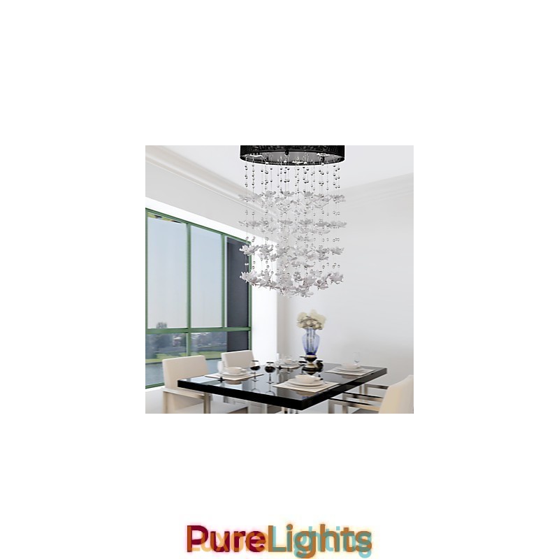 Designer Touch Decorative Modern Semi Flush Mount with 3 Lights Butterfly Featured Shade