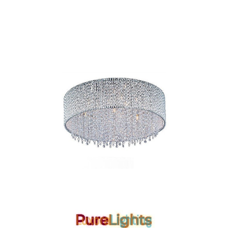 Designer Touch Decorative Crystal Flush Mount with 10 Lights