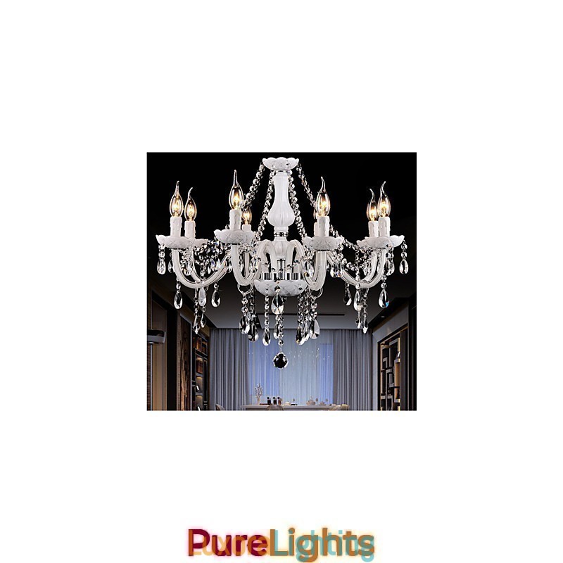 Designer Touch Decorative Chandelier Crystal Modern 8 Lights Contemporary Glass