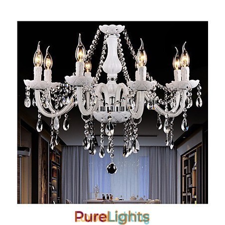 Designer Touch Decorative Chandelier Crystal Modern 8 Lights Contemporary Glass
