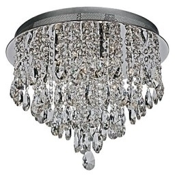 Designer Touch Decorative Modern Contemporary Crystal Chrome Crystal Flush Mount