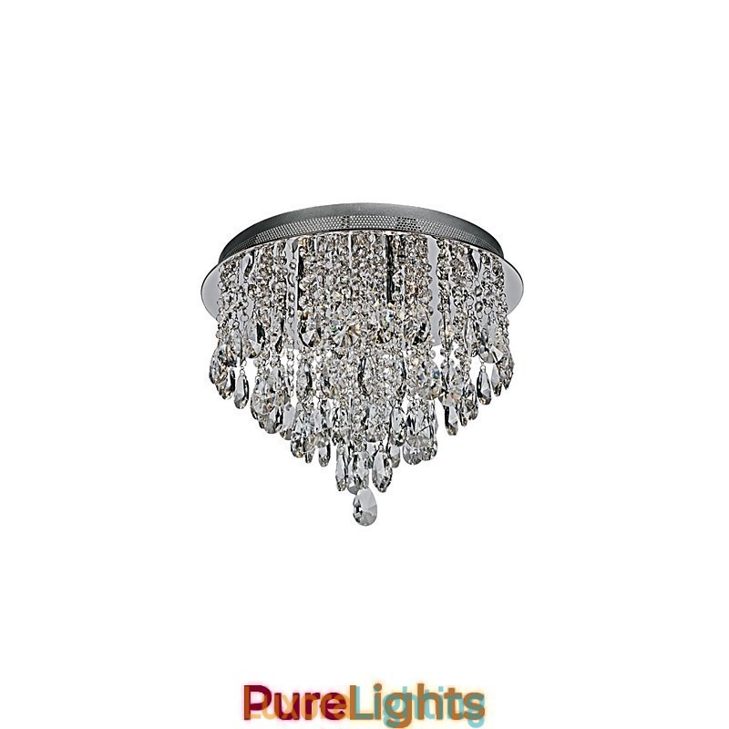 Designer Touch Decorative Modern Contemporary Crystal Chrome Crystal Flush Mount