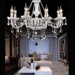 Designer Touch Decorative Chandelier Crystal Modern 8 Lights Contemporary Glass