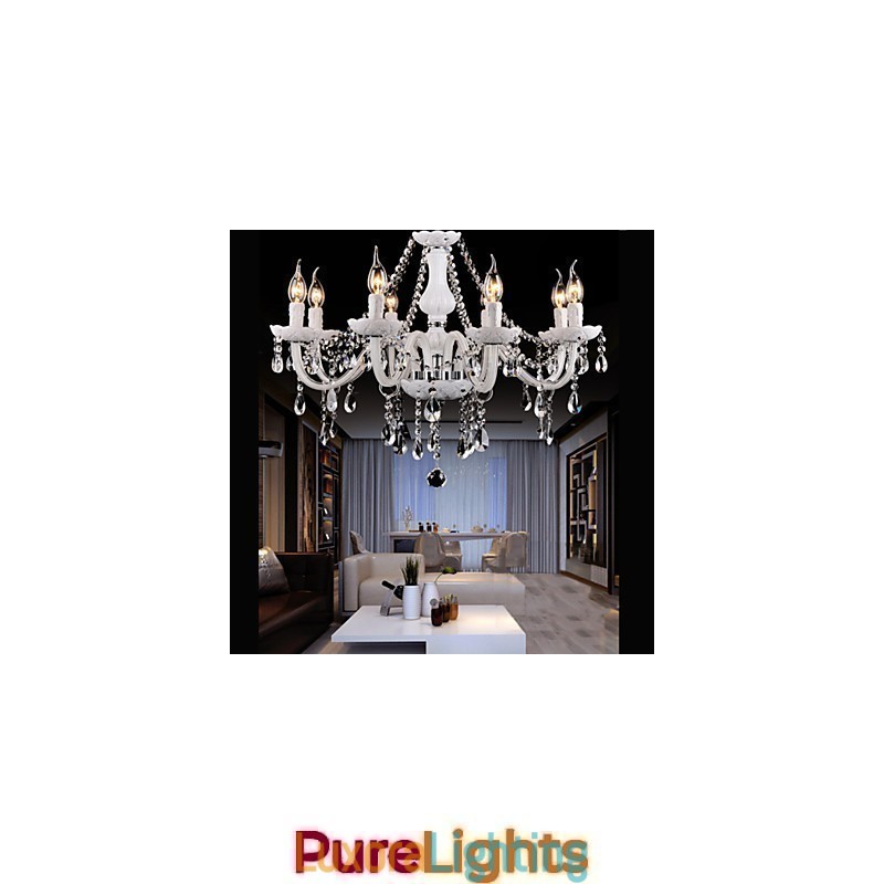 Designer Touch Decorative Chandelier Crystal Modern 8 Lights Contemporary Glass