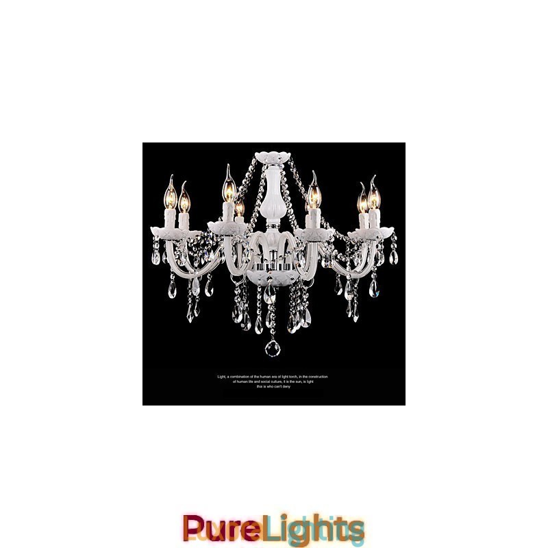 Designer Touch Decorative Chandelier Crystal Modern 8 Lights Contemporary Glass