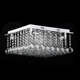 Designer Touch Decorative Modern Contemporary Crystal Electroplated Metal Flush Mount