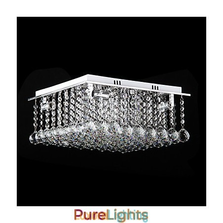 Designer Touch Decorative Modern Contemporary Crystal Electroplated Metal Flush Mount