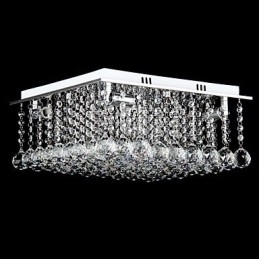 Designer Touch Decorative Modern Contemporary Crystal Electroplated Metal Flush Mount