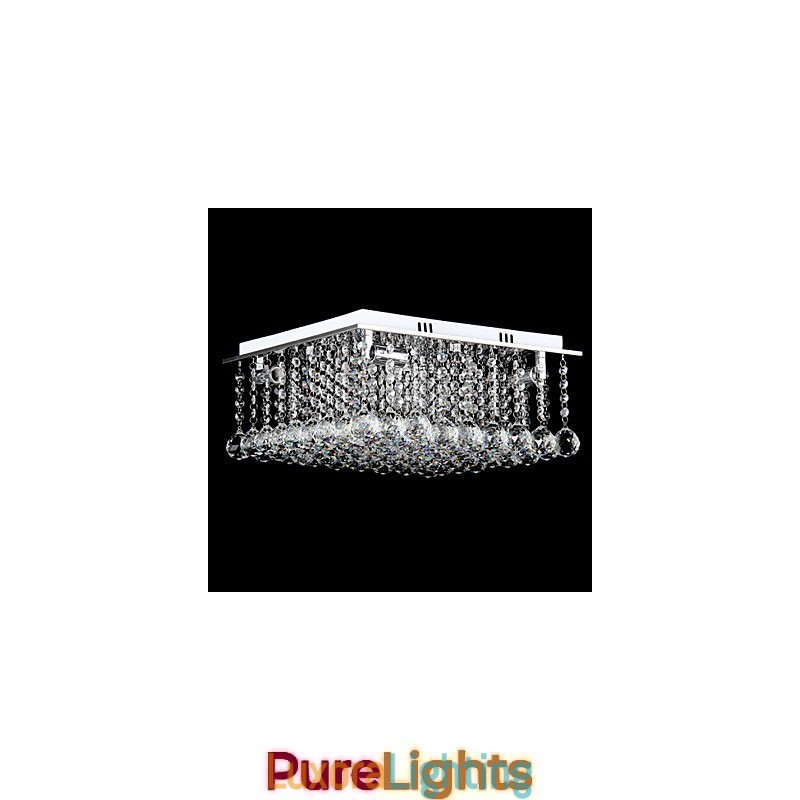 Designer Touch Decorative Modern Contemporary Crystal Electroplated Metal Flush Mount