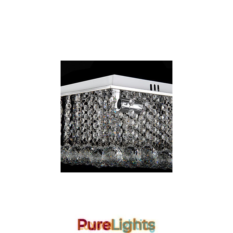 Designer Touch Decorative Modern Contemporary Crystal Electroplated Metal Flush Mount
