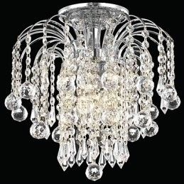 Designer Touch Decorative Modern 4 Light Flush Mount Lights with Crystal Beads