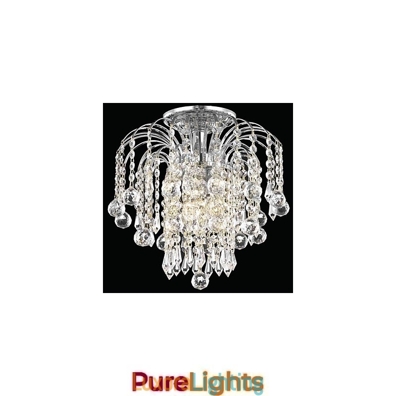 Designer Touch Decorative Modern 4 Light Flush Mount Lights with Crystal Beads