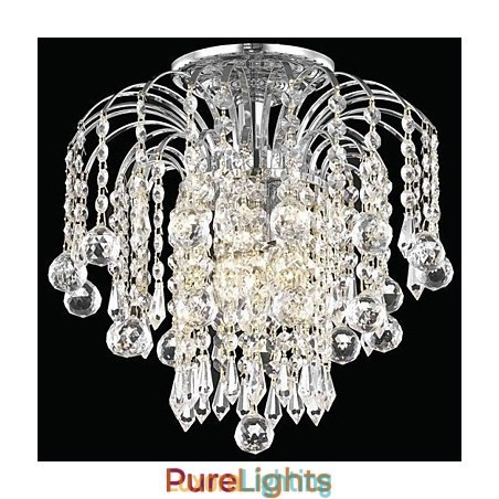 Designer Touch Decorative Modern 4 Light Flush Mount Lights with Crystal Beads