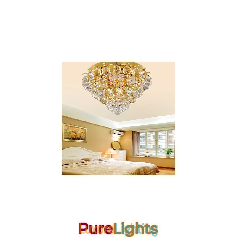 Designer Touch Decorative Modern Crystal Flush Mount with 5 Lights