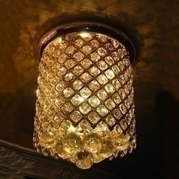 Designer Touch Decorative Crystal Modern Flush Mount Gold Finished in Spiral Shape