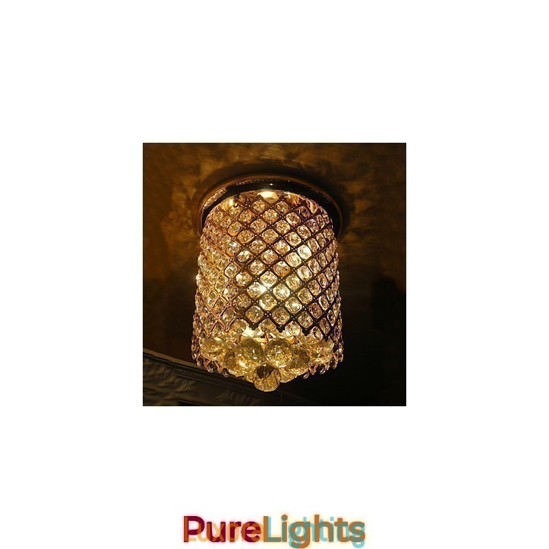 Designer Touch Decorative Crystal Modern Flush Mount Gold Finished in Spiral Shape