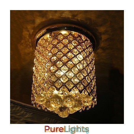 Designer Touch Decorative Crystal Modern Flush Mount Gold Finished in Spiral Shape