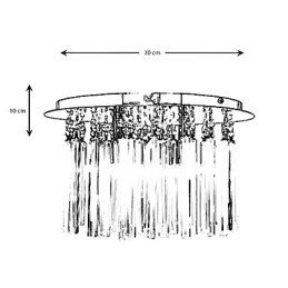 Designer Touch Decorative Modern Crystal Semi Flush Mount with 4 Lights (G9 Bulb Base)