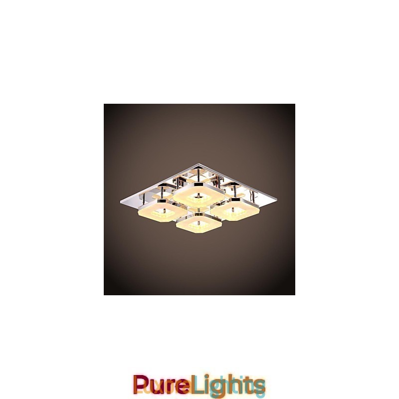 Designer Touch Decorative Acrylic Flush Mount 4 light Modern Acrylic Electroplating Stainless Steel