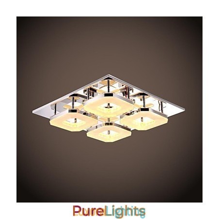 Designer Touch Decorative Acrylic Flush Mount 4 light Modern Acrylic Electroplating Stainless Steel