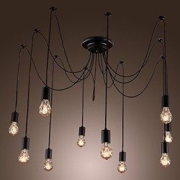 Designer Touch Decorative Chandelier Vintage Design Bulbs Included Living 10 Lights Pendant Light