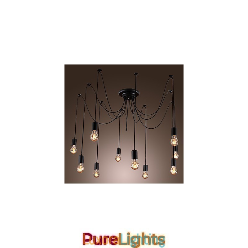 Designer Touch Decorative Chandelier Vintage Design Bulbs Included Living 10 Lights Pendant Light