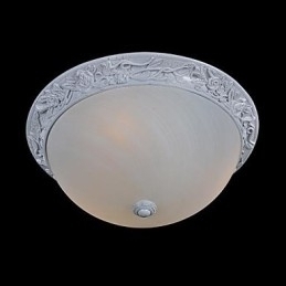 Designer Touch Decorative White Flush Mount Light Glass Resin Carving European Classic