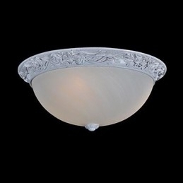 Designer Touch Decorative White Flush Mount Light Glass Resin Carving European Classic