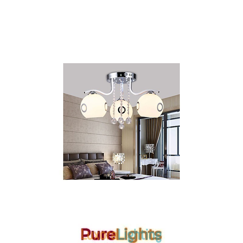 Designer Touch Decorative Flush Mount Crystal Modern Contemporary Glass