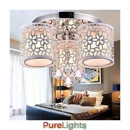 Designer Touch Decorative Flush Mount Crystal Modern Contemporary Metal