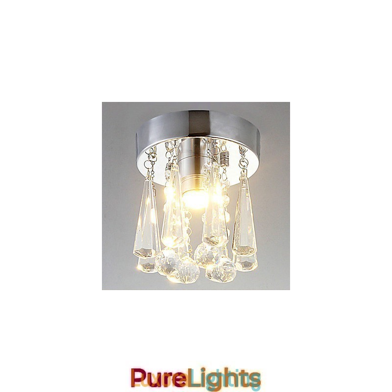 Designer Touch Decorative 1 Light Semi Flush Mount in Crystal
