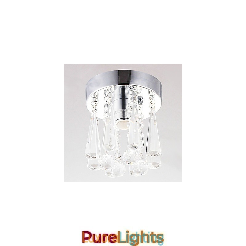Designer Touch Decorative 1 Light Semi Flush Mount in Crystal