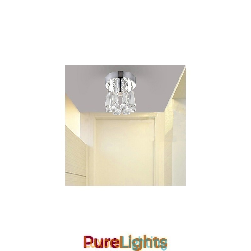 Designer Touch Decorative 1 Light Semi Flush Mount in Crystal