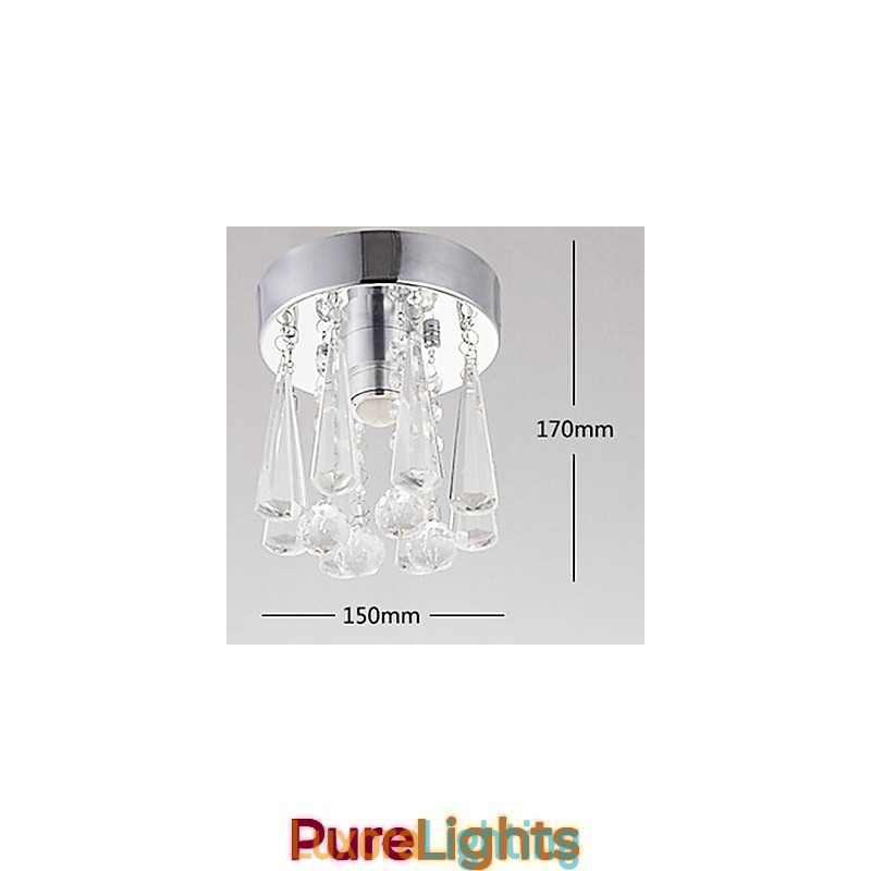 Designer Touch Decorative 1 Light Semi Flush Mount in Crystal