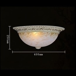 Designer Touch Decorative White Flush Mount Light Pattern Glass Resin Gold Carving European Classic