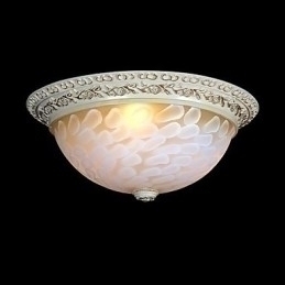 Designer Touch Decorative White Flush Mount Light Pattern Glass Resin Gold Carving European Classic