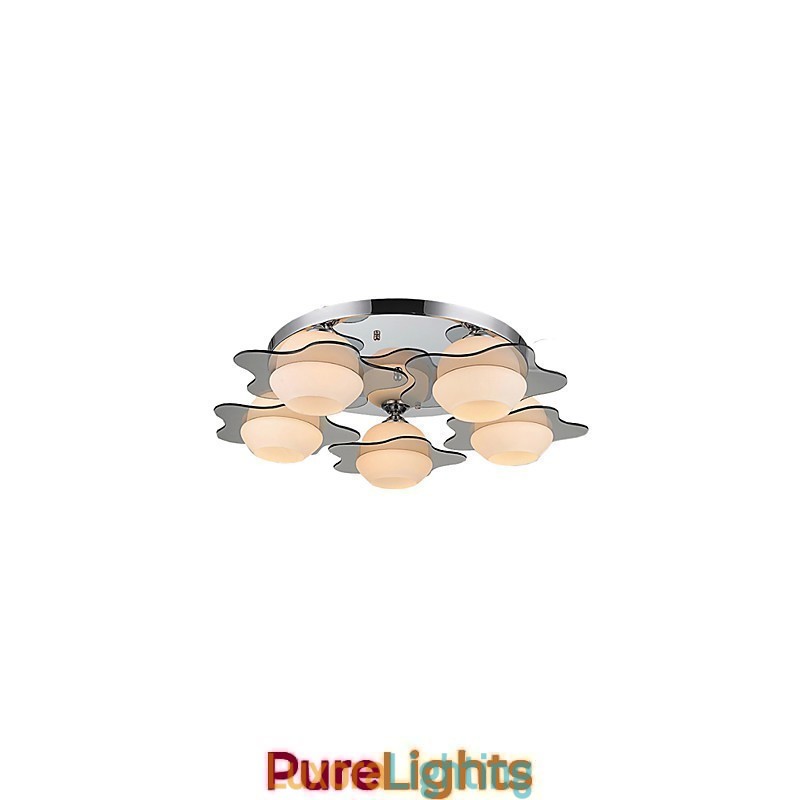 Designer Touch Decorative Modern Ceiling Light Flush Mount 5 Lights Contemporary Metal