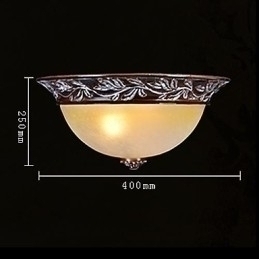 Designer Touch Decorative Flush Mount Light White Yellow Glass Resin Silver Carving European Classic