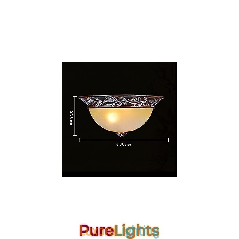 Designer Touch Decorative Flush Mount Light White Yellow Glass Resin Silver Carving European Classic