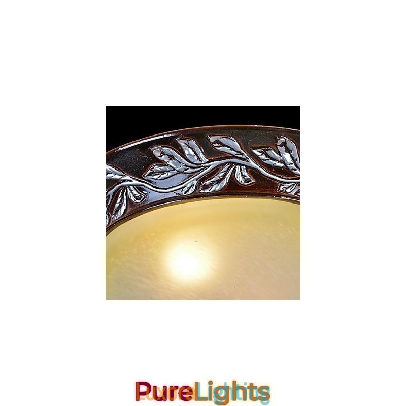 Designer Touch Decorative Flush Mount Light White Yellow Glass Resin Silver Carving European Classic