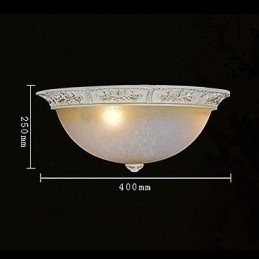 Designer Touch Decorative White Flush Mount Light Yellow White Glass Resin Pattern Carving European Classic