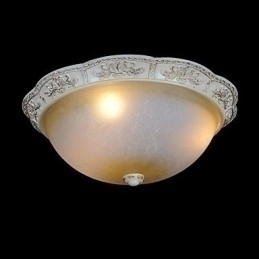 Designer Touch Decorative White Flush Mount Light Yellow White Glass Resin Pattern Carving European Classic