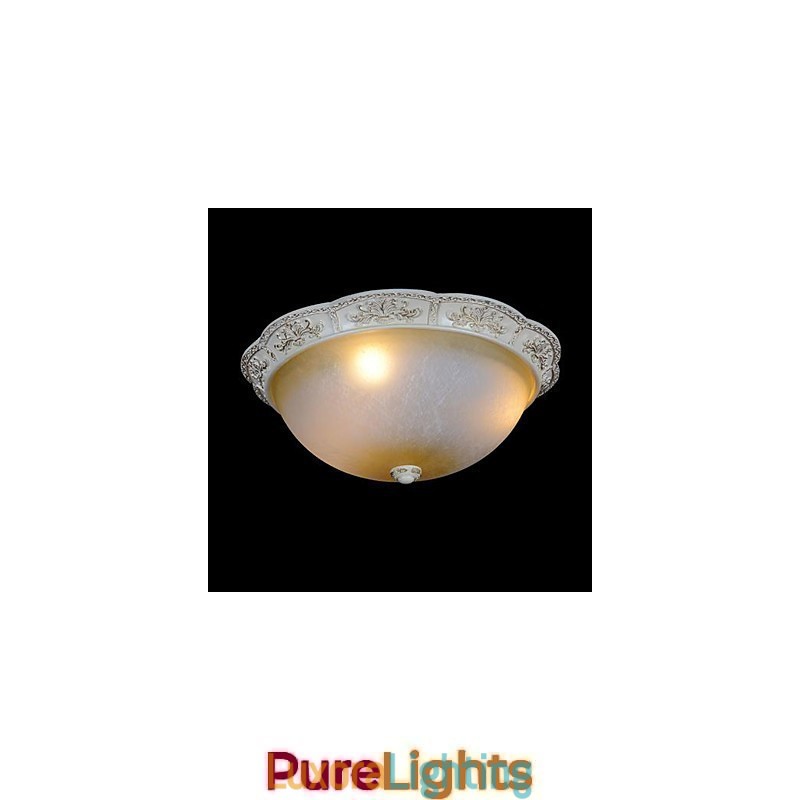 Designer Touch Decorative White Flush Mount Light Yellow White Glass Resin Pattern Carving European Classic