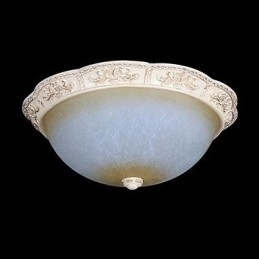 Designer Touch Decorative White Flush Mount Light Yellow White Glass Resin Pattern Carving European Classic