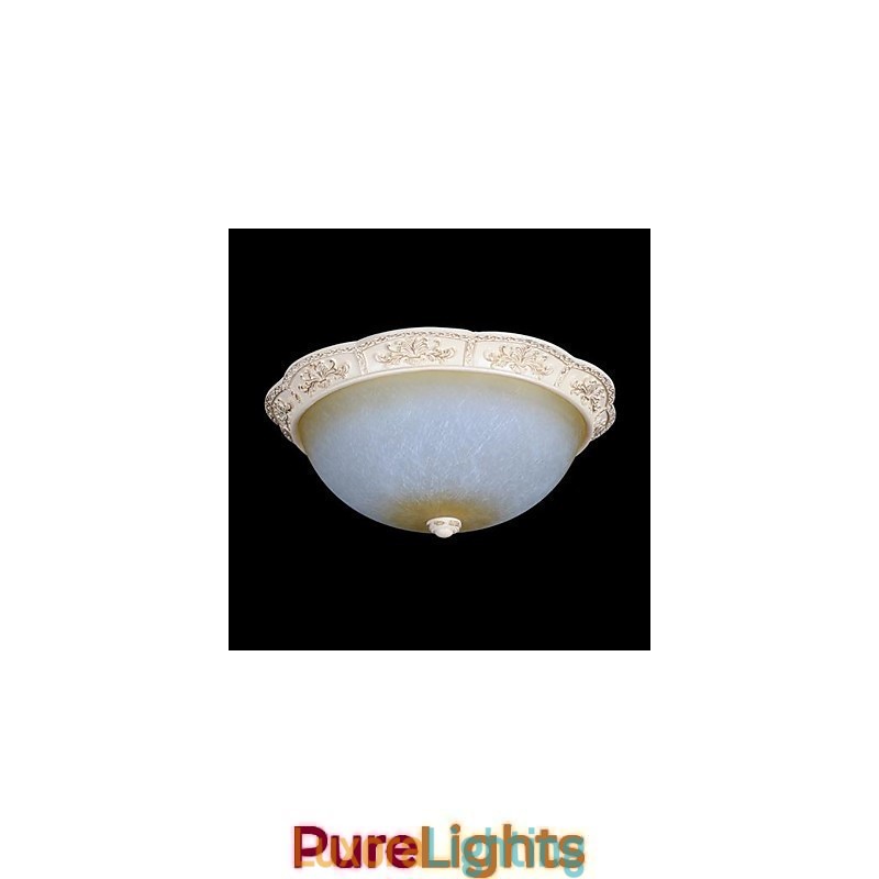 Designer Touch Decorative White Flush Mount Light Yellow White Glass Resin Pattern Carving European Classic