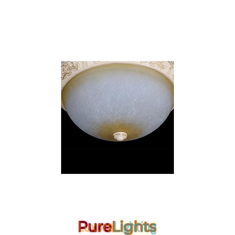 Designer Touch Decorative White Flush Mount Light Yellow White Glass Resin Pattern Carving European Classic